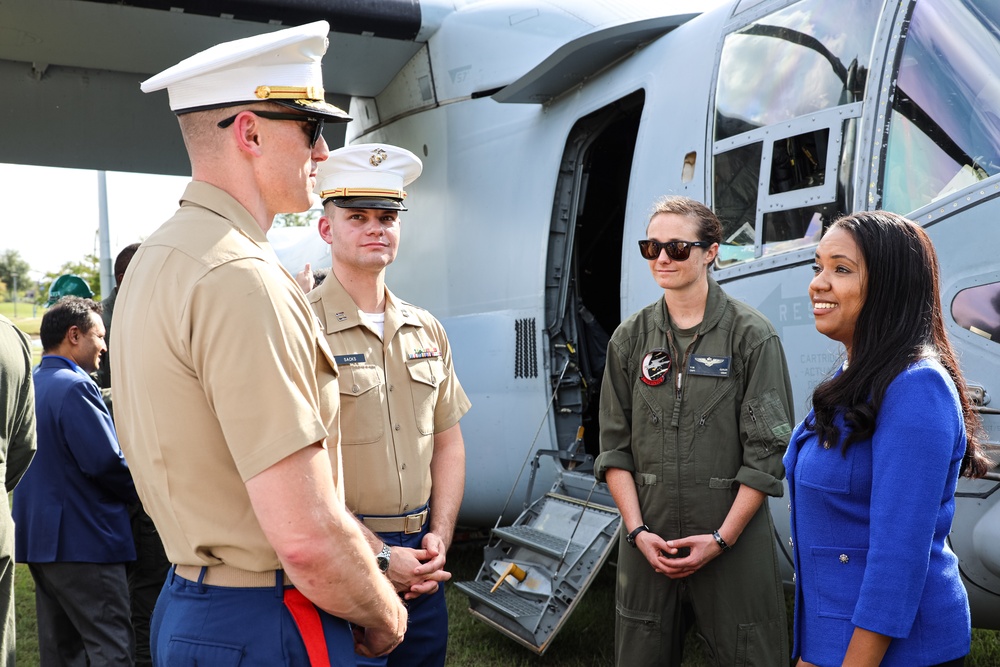 Osprey landing at ECSU during career fair