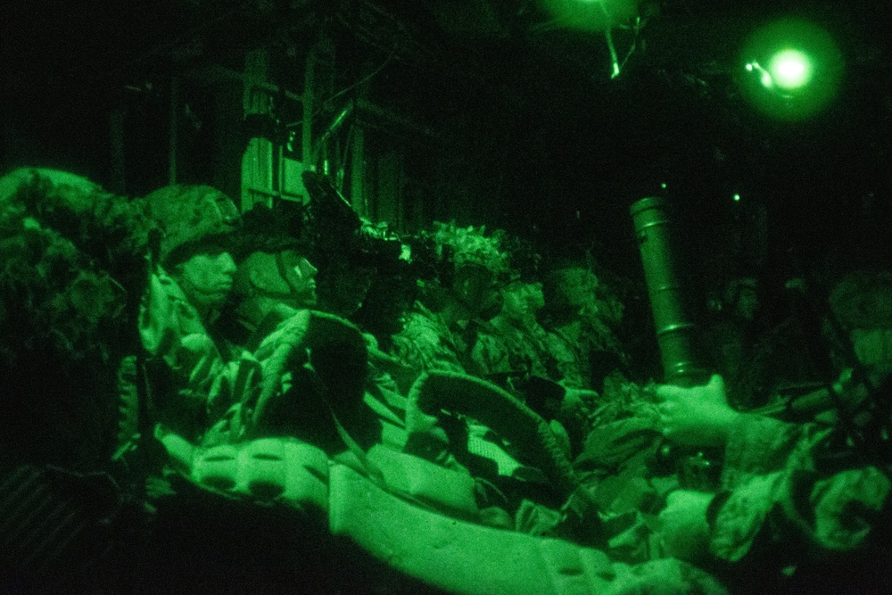 Marines fly in the dark