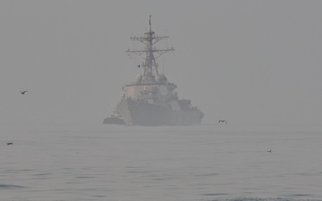 USS Fitzgerald (DDG 62) Arrives at Naval Surface Warfare Center, Port Hueneme Division as the Fiscal Year Departs
