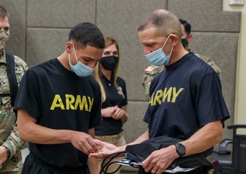 Sgt. Maj. of the Army Micheael A. Grinston Participates in Army Comprehensive Body Composition Study