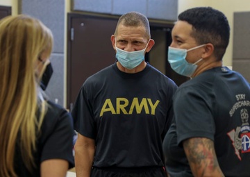 Sgt. Maj. of the Army Micheael A. Grinston Participates in Army Comprehensive Body Composition Study
