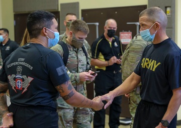 Sgt. Maj. of the Army Micheael A. Grinston Participates in Army Comprehensive Body Composition Study