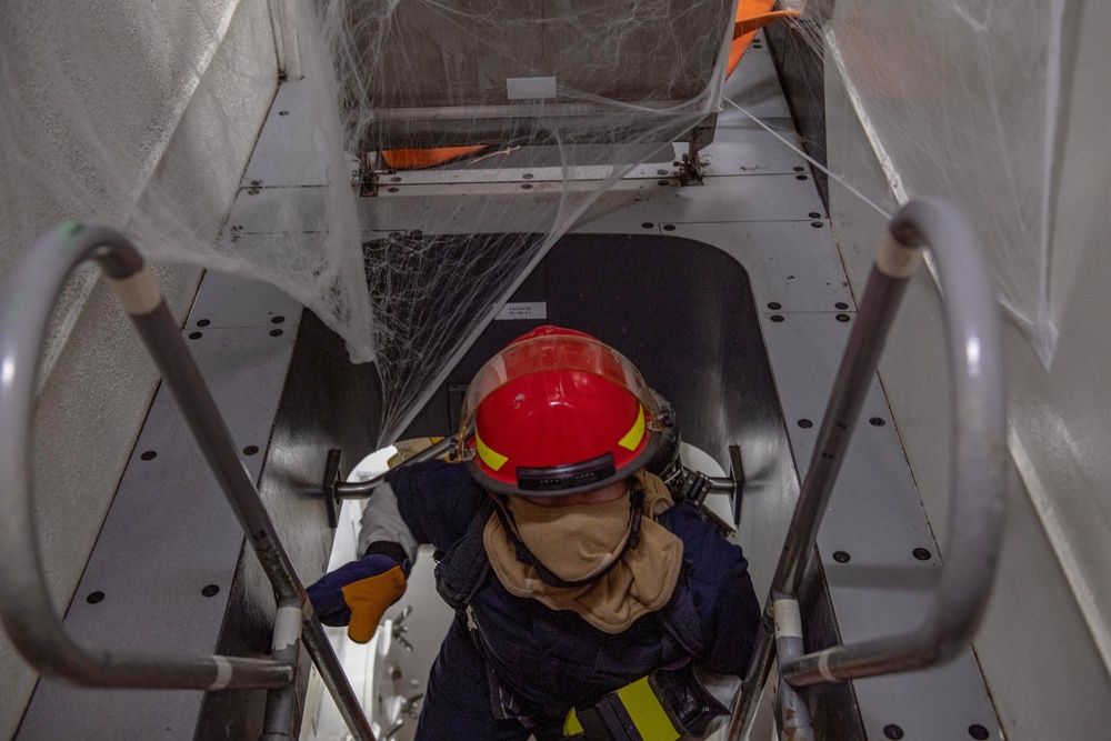 USS Higgins damage control training.