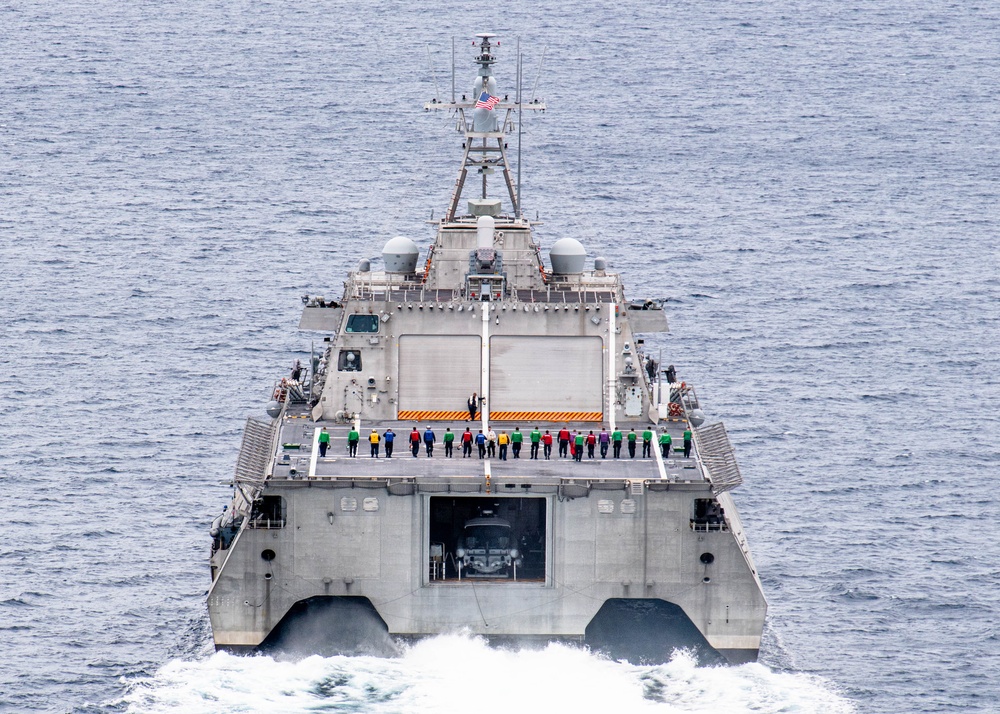 USS Charleston Sailors Conduct FOD Walkdown