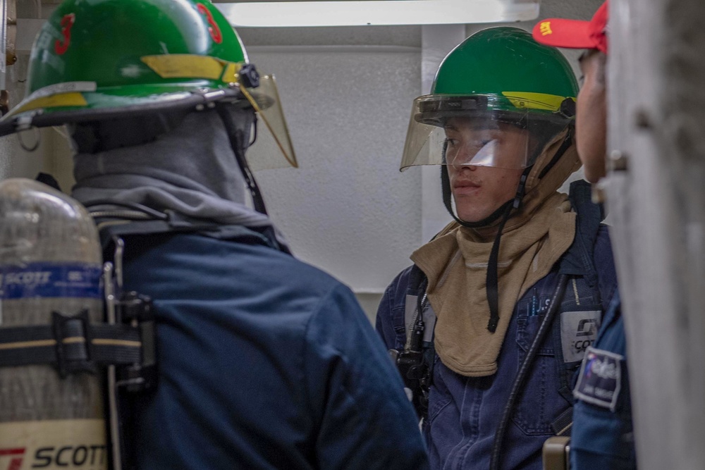 USS Higgins damage control training.