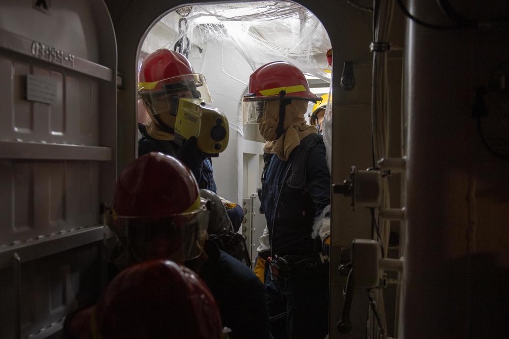 USS Higgins damage control training.
