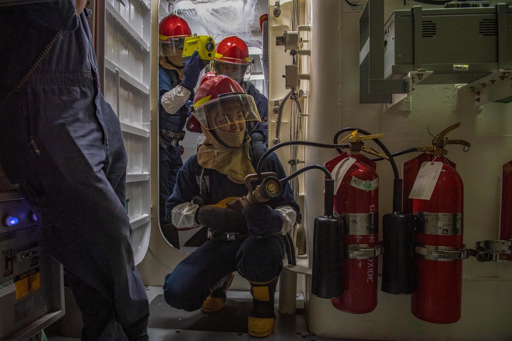 USS Higgins damage control training.