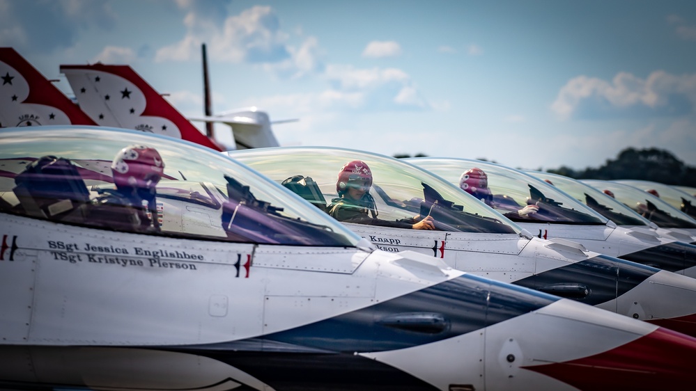 Thunderbirds perform at the 2021 Orlando Air &amp; Space Show