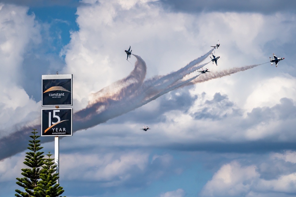 Thunderbirds perform at the 2021 Orlando Air &amp; Space Show