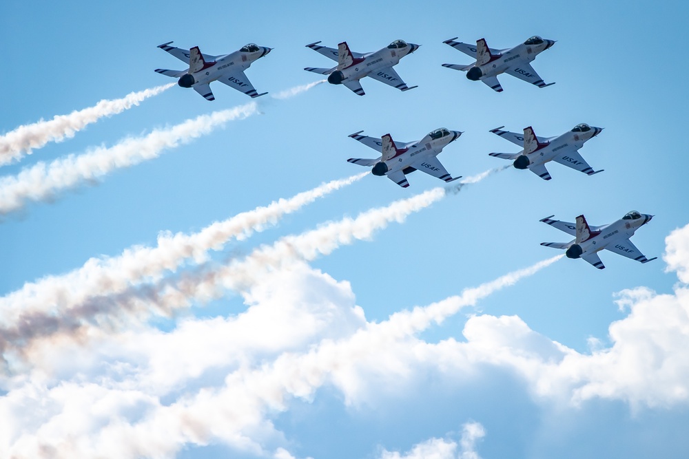 Thunderbirds perform at the 2021 Orlando Air &amp; Space Show
