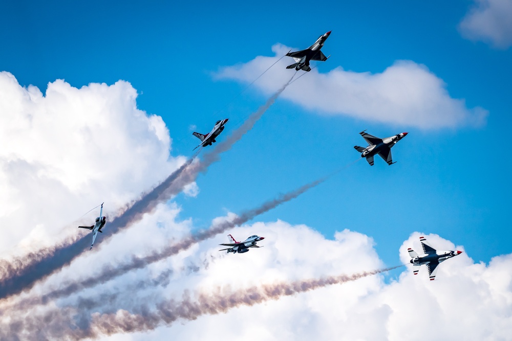 Thunderbirds perform at the 2021 Orlando Air &amp; Space Show
