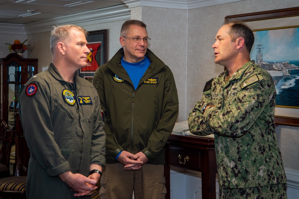 Vice Adm. Daniel Dwyer, commander, U.S. Second Fleet Visits USS Harry S. Truman (CVN 69)