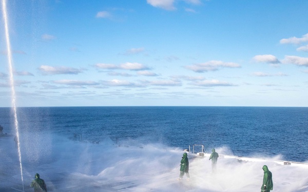 Makin Island Does AFFF Washdown