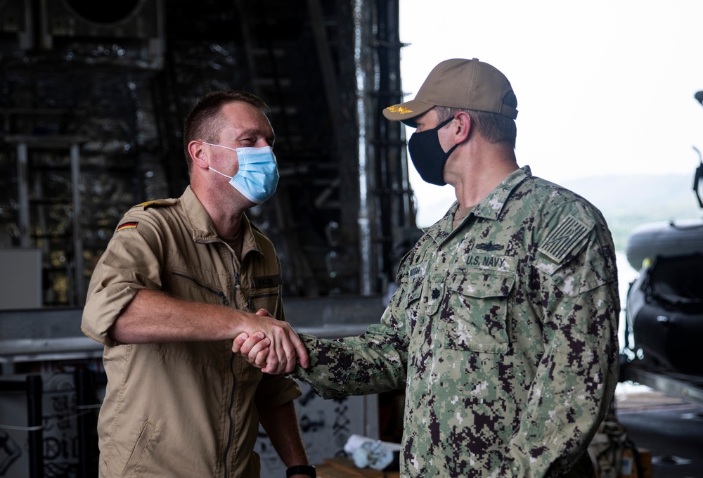 USS Tulsa Hosts German Navy Frigate Bayern Sailors