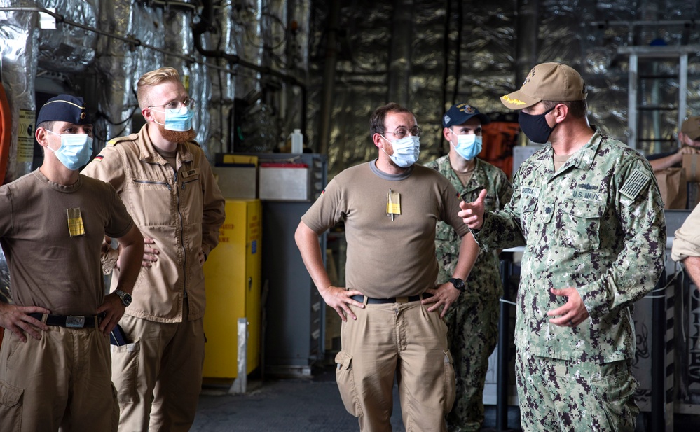 USS Tulsa Hosts German Navy Frigate Bayern Sailors