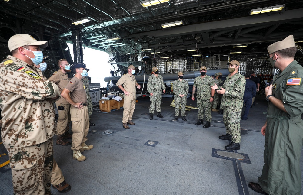 USS Tulsa Hosts German Navy Frigate Bayern Sailors