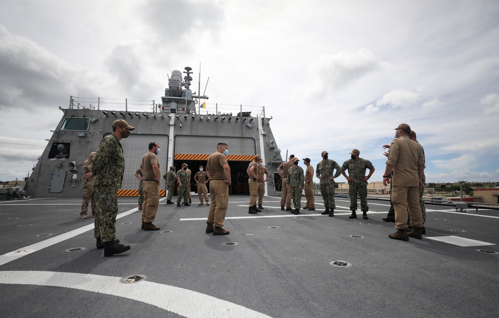 USS Tulsa Hosts German Navy Frigate Bayern Sailors