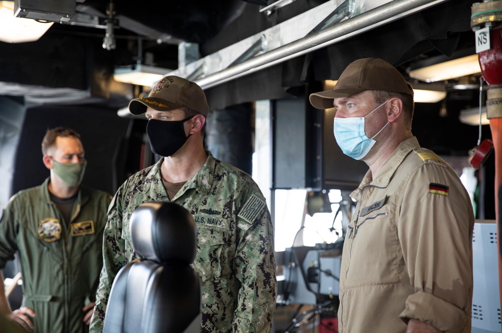 USS Tulsa Hosts German Navy Frigate Bayern Sailors