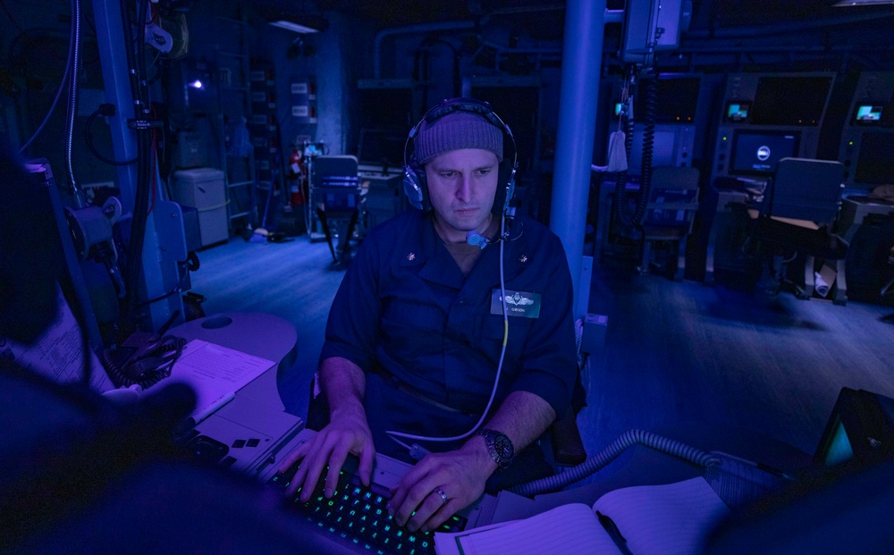 USS Billings Sailor Stands Watch as the Tactical Action Officer