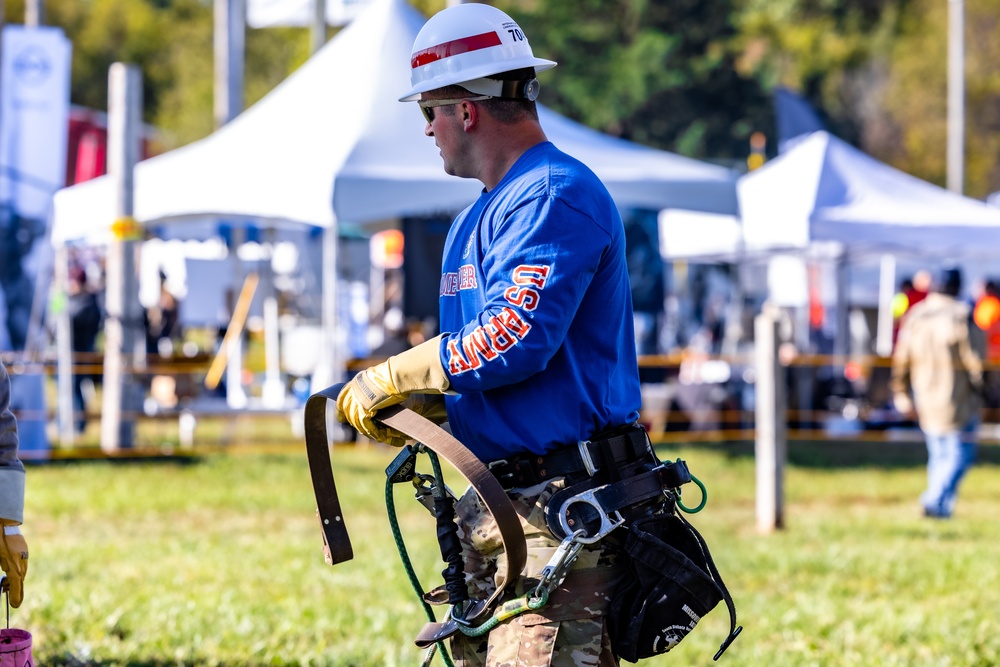 Staff Sgt. Patrick Miller competes in 2021 International Lineman's Rodeo