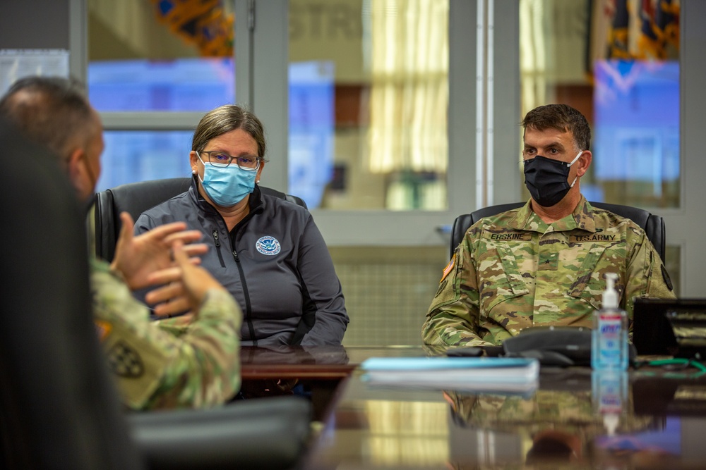 Ms. Polly Hall and Brig. Gen. Erskine visit Fort Pickett