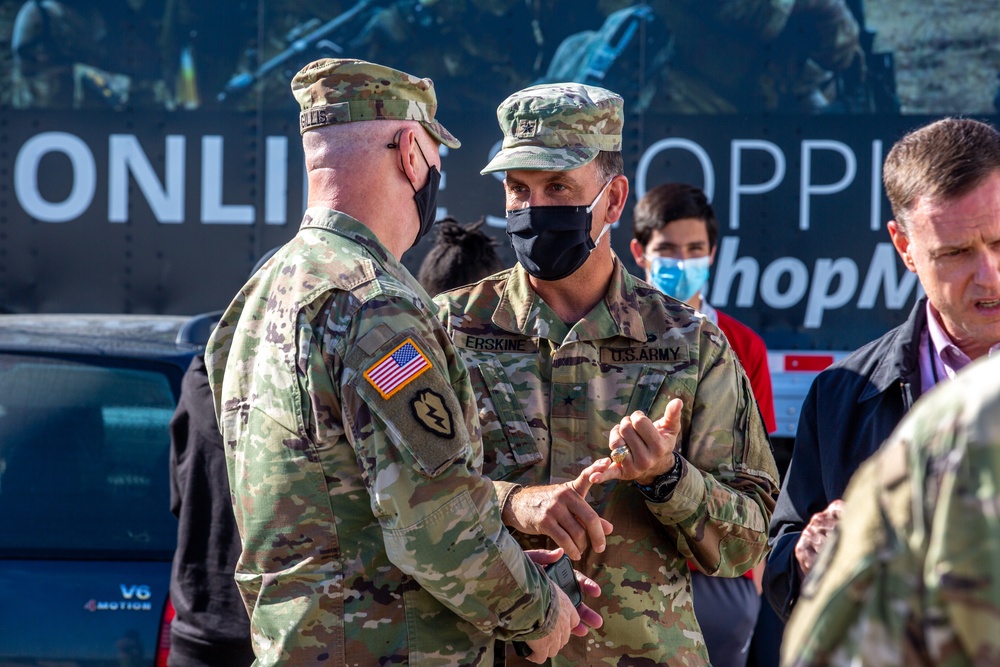 Ms. Polly Hall and Brig. Gen. Erskine visit Fort Pickett
