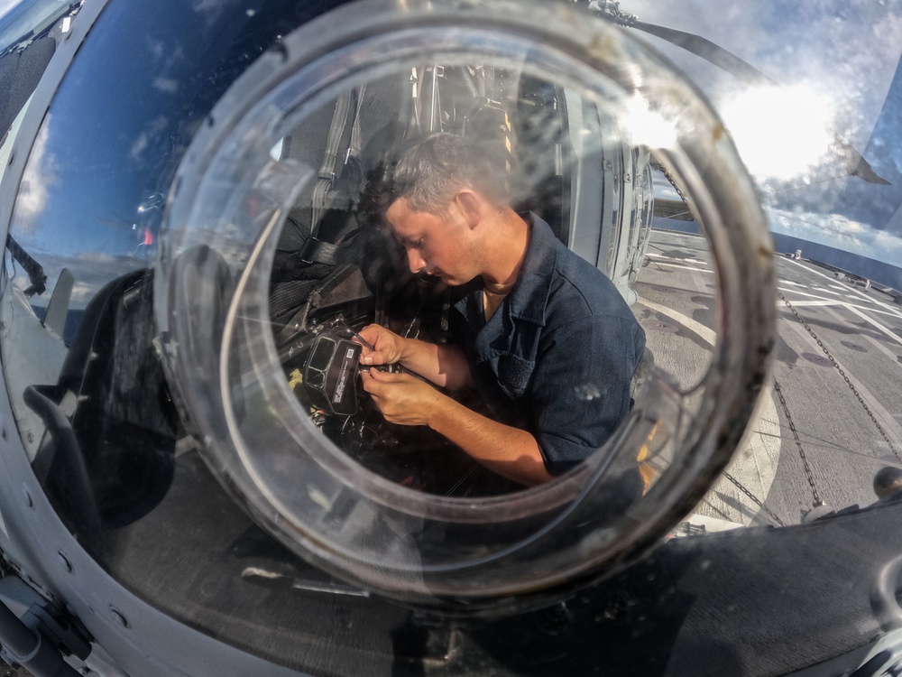 USS Jackson (LCS 6) Sailor Stands Watch