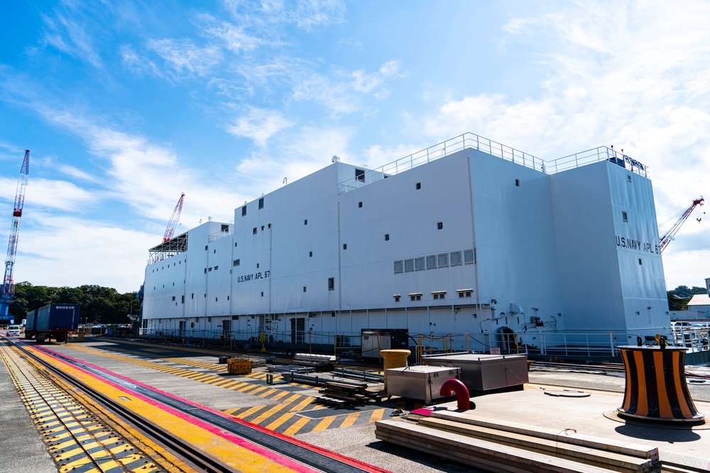 Newly Built Barracks Craft APL 67 Moored In Yokosuka