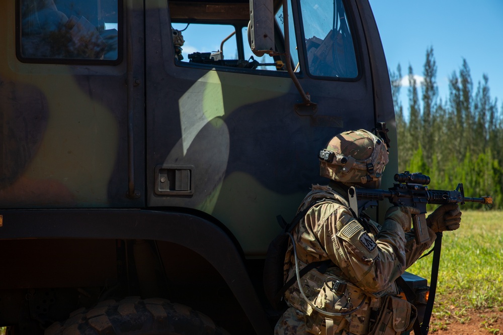 25th ID Soldiers prepare for convoy movement during JPMRC rotation 22-01