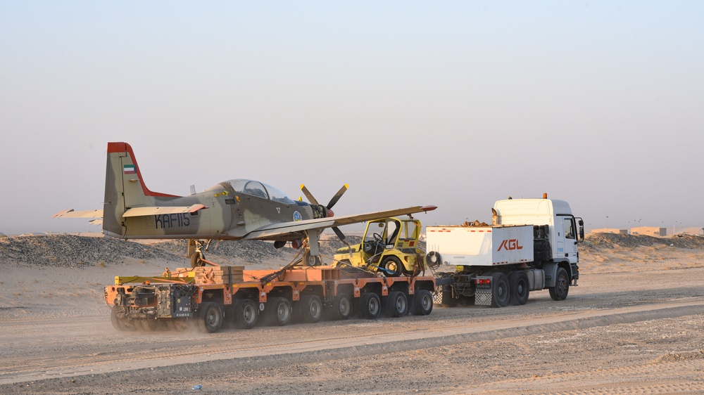 Multi-national forces transport Kuwait aircraft