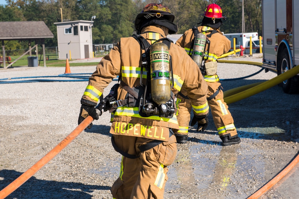 Wright-Patterson firefighters train to keep skills sharp