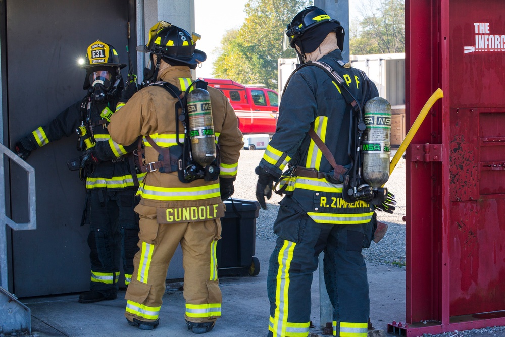 Wright-Patterson firefighters train to keep skills sharp