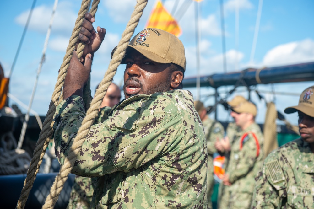 USS Constitution goes underway to celebrate Chief Petty Officer Heritage Weeks