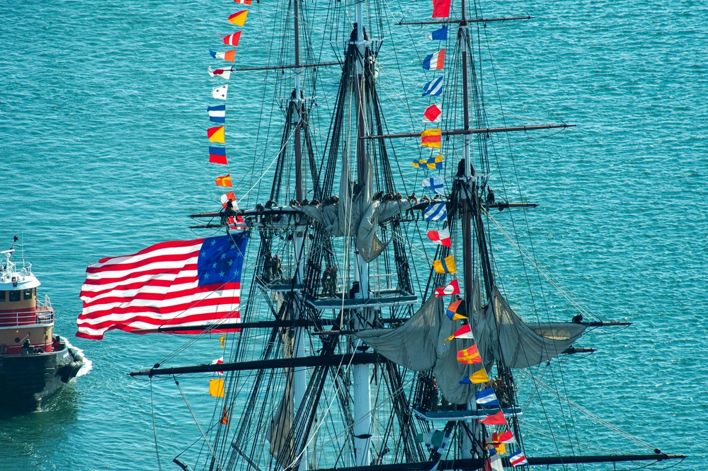 USS Constitution goes underway in honor of Vietnam Veteran