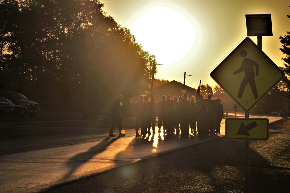 Wisconsin Challenge Academy cadets hold morning march at Fort McCoy