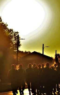 Wisconsin Challenge Academy cadets hold morning march at Fort McCoy