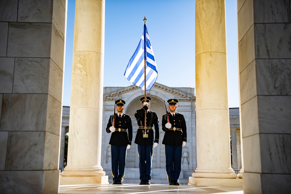 Lt. Gen. Charalampos Lalousis, Chief of the Hellenic Army General Staff Participates in an Army Full Honors Wreath-Laying Ceremony at the Tomb of the Unknown Soldier