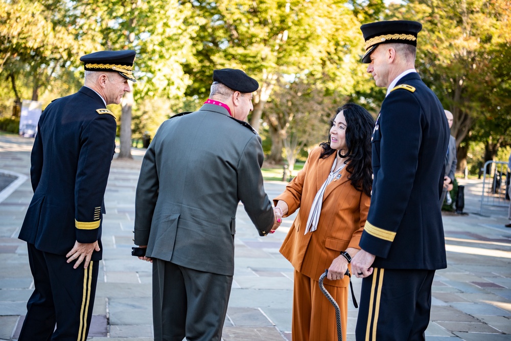 Lt. Gen. Charalampos Lalousis, Chief of the Hellenic Army General Staff Participates in an Army Full Honors Wreath-Laying Ceremony at the Tomb of the Unknown Soldier