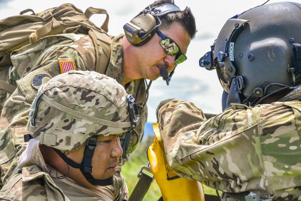 126th and 189th Aviation Regiments conduct hoist operations