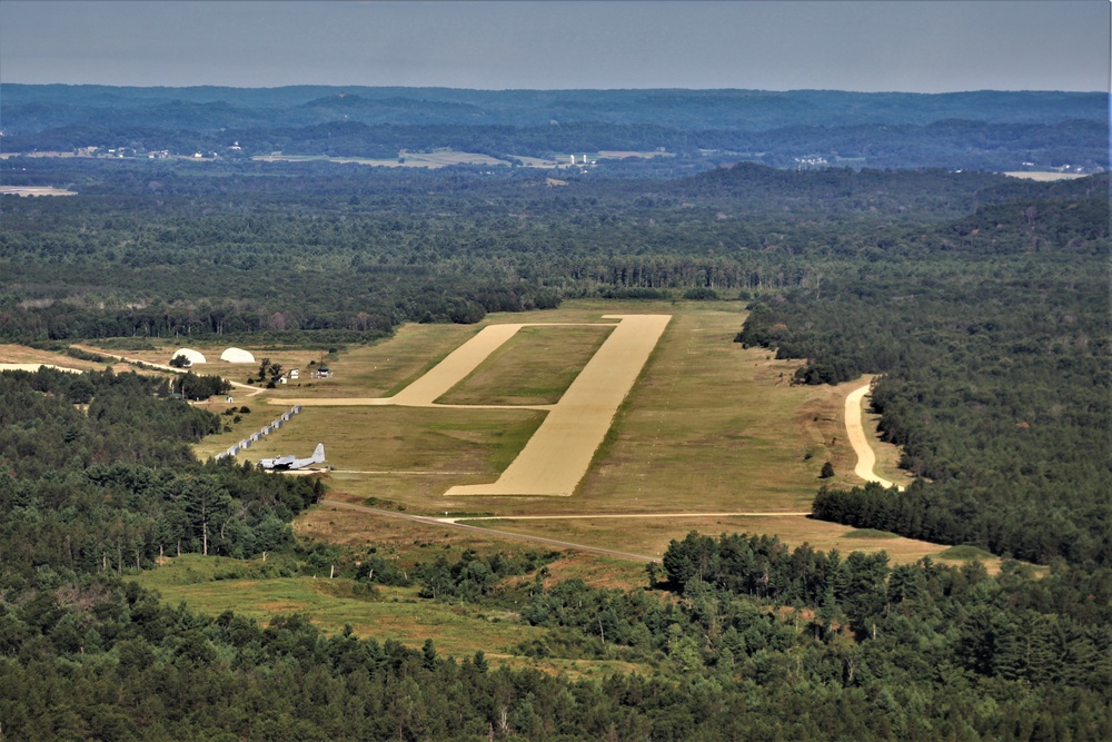 Aerial views of Fort McCoy's Young Air Assault Strip