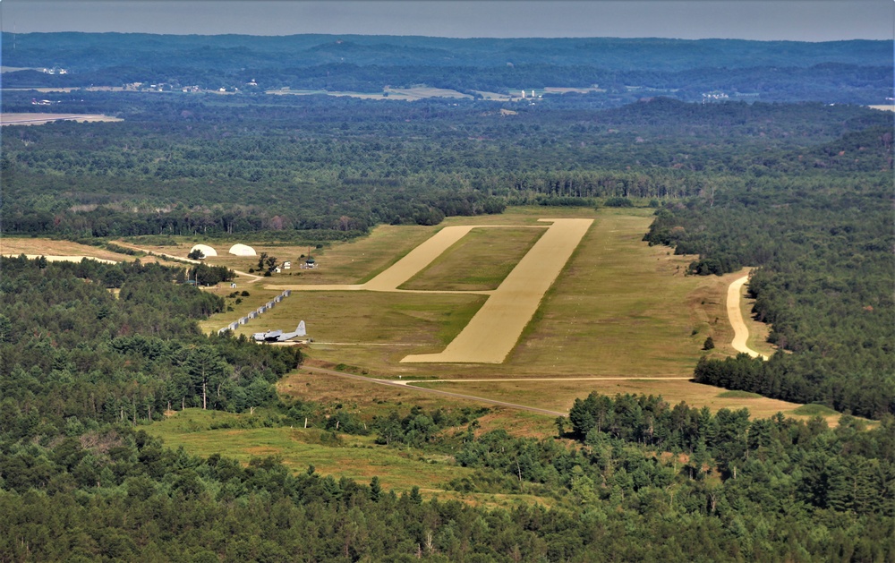 Aerial views of Fort McCoy's Young Air Assault Strip