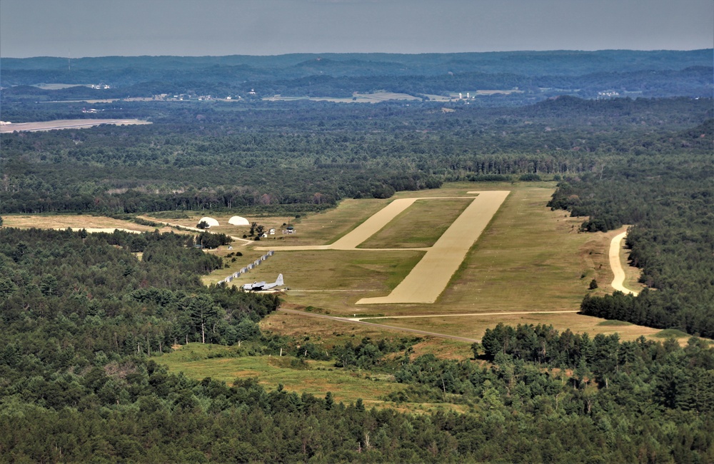 Aerial views of Fort McCoy's Young Air Assault Strip