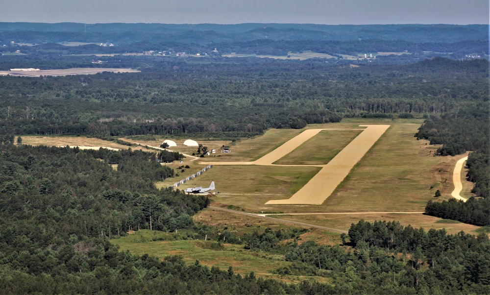 Aerial views of Fort McCoy's Young Air Assault Strip