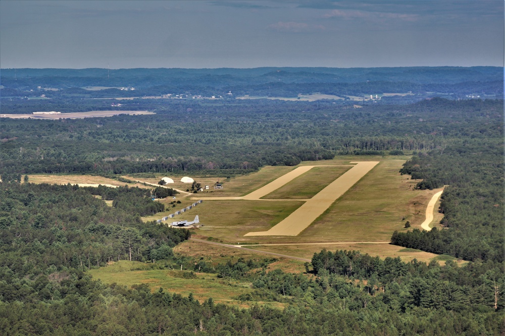 Aerial views of Fort McCoy's Young Air Assault Strip