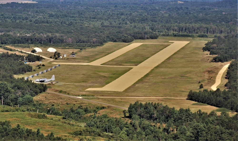 Aerial views of Fort McCoy's Young Air Assault Strip