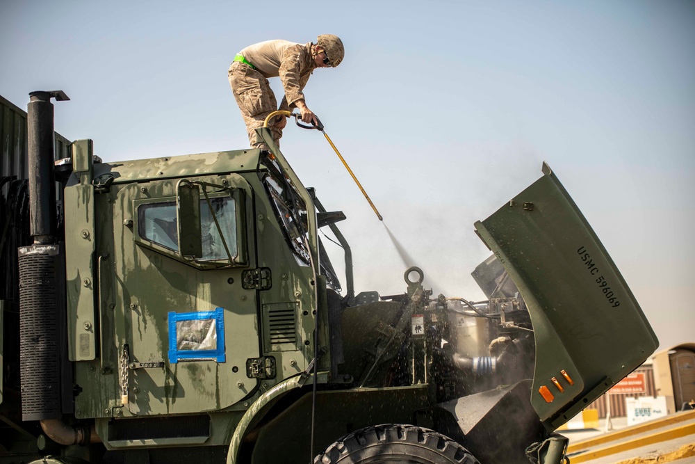 11th MEU CLB-11 complete mission, conduct wash-downs in Kuwait