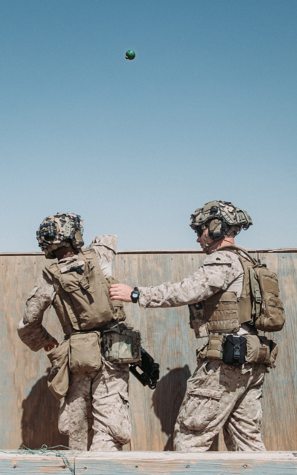 Bravo Co, BLT 1/1 grenade range in Kuwait