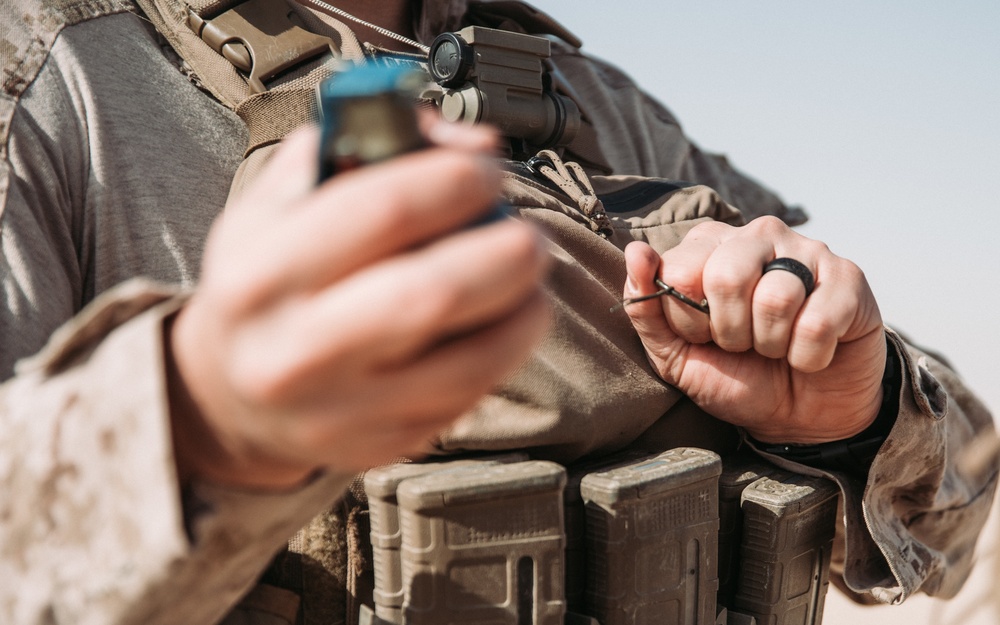 Bravo Co, BLT 1/1 grenade range in Kuwait