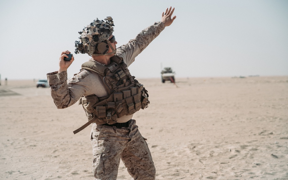 Bravo Co, BLT 1/1 grenade range in Kuwait