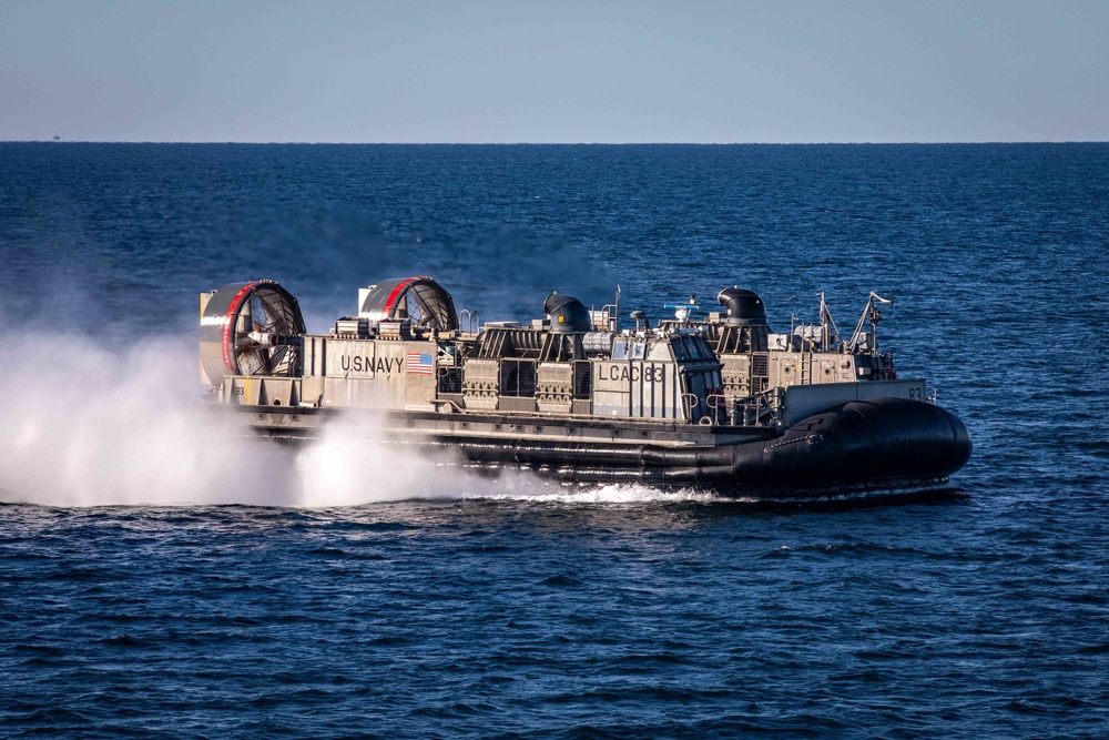 USS Arlington Launches Landing Craft Air Cushion